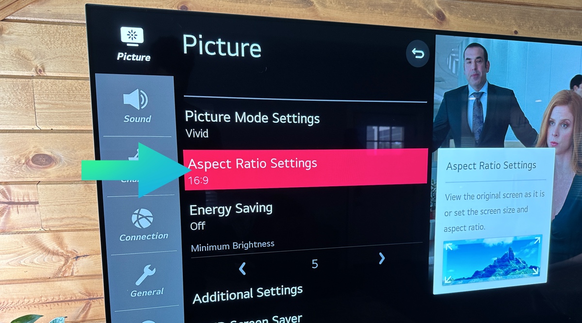 LG aspect ratio settings