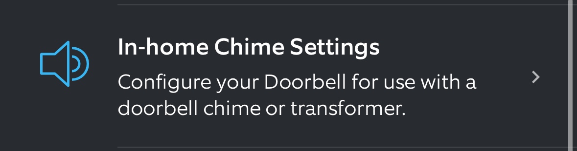 Ring in home chime settings