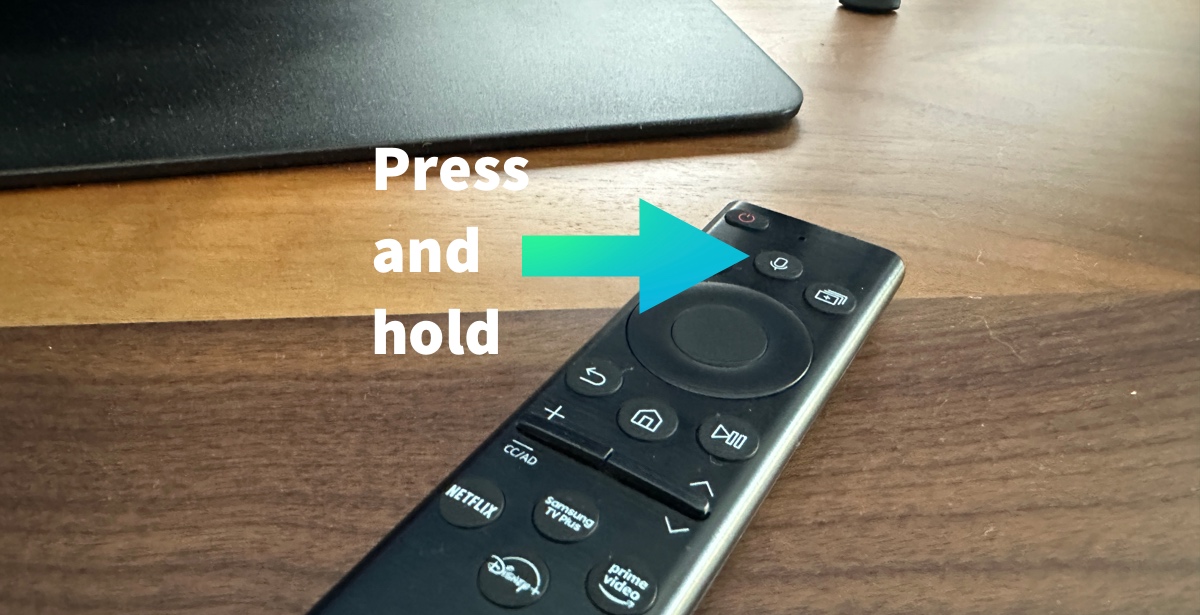 Samsung remote - press and hold voice button