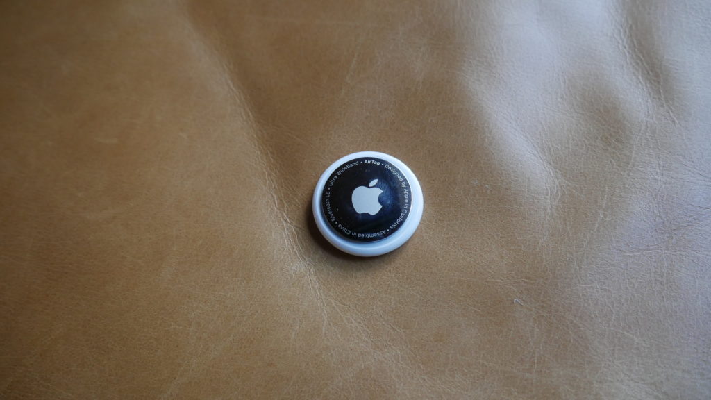 Apple Air Tag on Leather couch