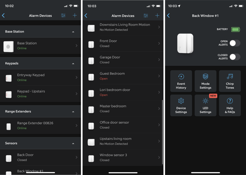 Ring Alarm App with Sensors