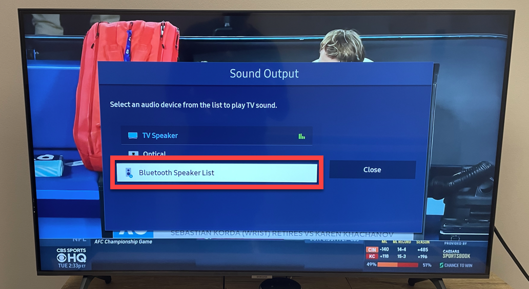 Samsung TV Bluetooth Settings