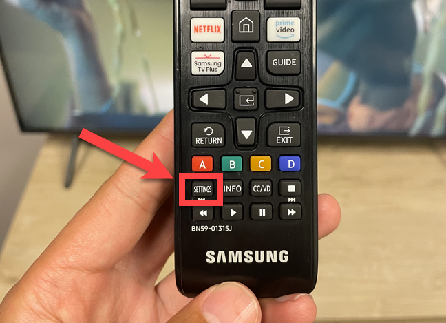 Samsung TV Settings Button