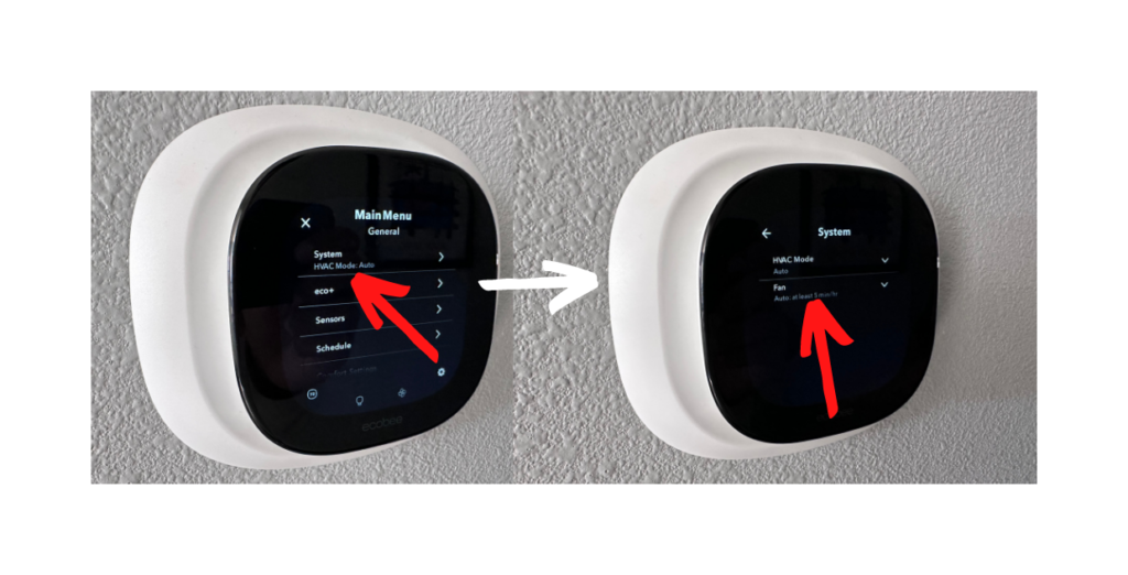 Steps to accessing the fan run time on ecobee