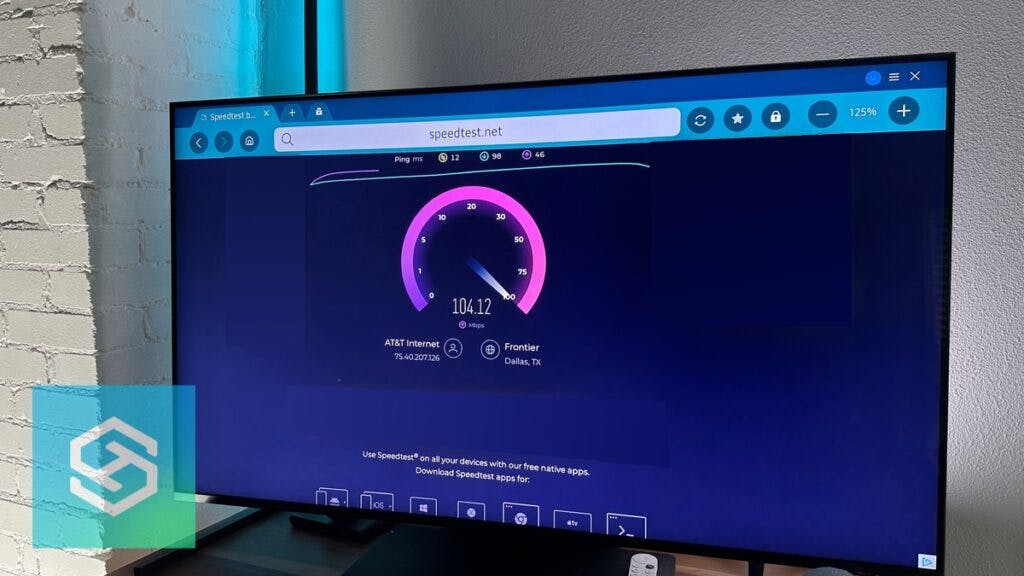 Speed test on Samsung TV